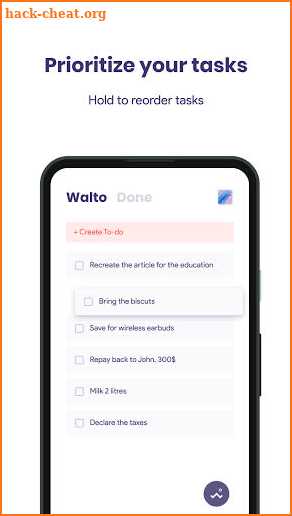 Walto: Simple todo list as wallpaper screenshot