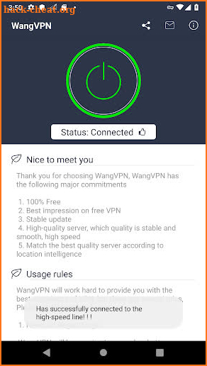 WangVPN - 100% Free for everyone.Best VPN on China screenshot