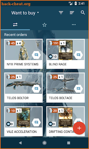 Warframe Market - trade auction / wts, wtb screenshot