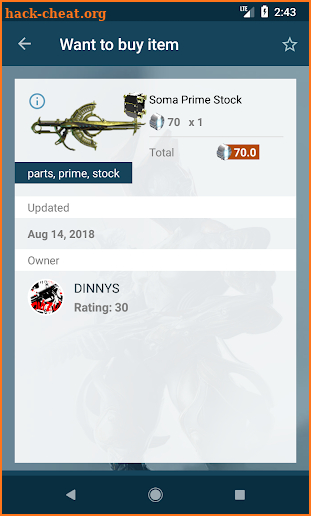 Warframe Market - trade auction / wts, wtb screenshot