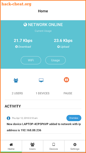 Washington Broadband MyFi screenshot