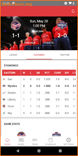 Washington Mystics Mobile screenshot