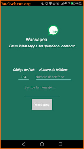 Wassapeame - Enviar Mensajes sin agregar contacto screenshot