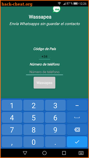 Wassapeame - Enviar Mensajes sin agregar contacto screenshot