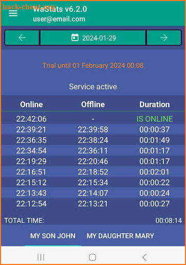 WaStats - WA Online Tracker screenshot