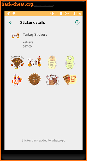 WAsticker Thanksgiving screenshot