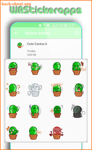 WAStickerApps: Cute Cactus Stickers screenshot