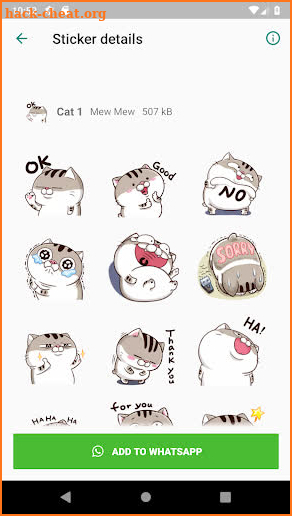 WAStickerApps Fat Cat Stickers screenshot