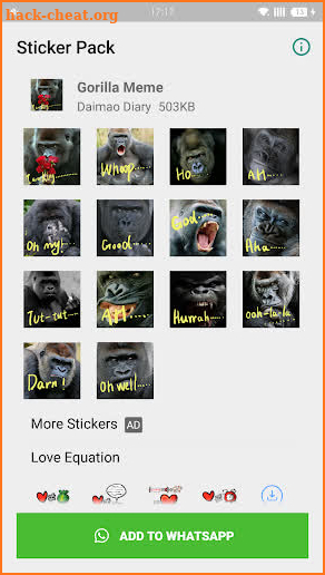 WAStickerapps - Gorilla Meme screenshot