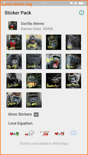 WAStickerapps - Gorilla Meme screenshot