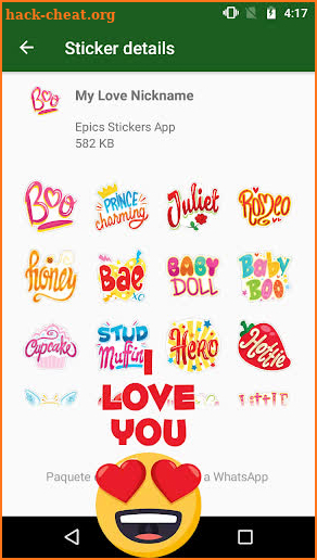 WAstickerApps I love you Stickers screenshot