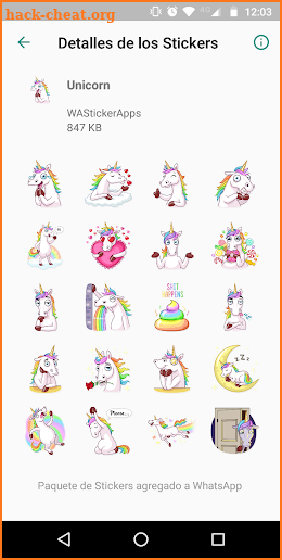 🦄 WAStickerApps - Kawaii Unicorns screenshot