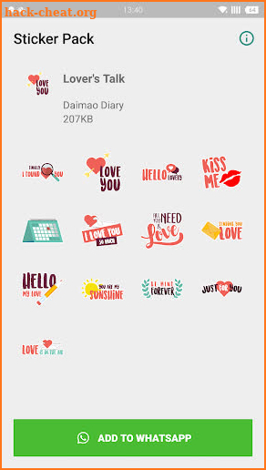 WAStickerApps - Lover's Talk screenshot