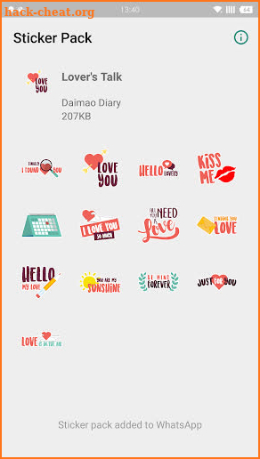 WAStickerApps - Lover's Talk screenshot