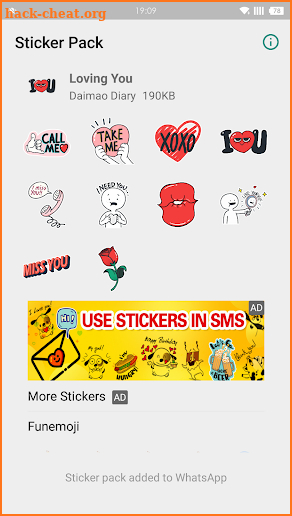 WAStickerapps - Loving You screenshot