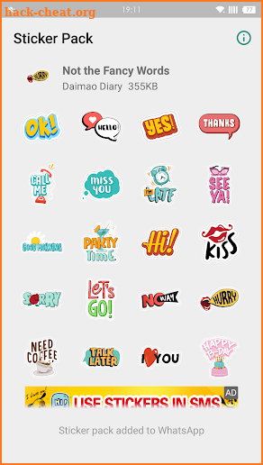 WAStickerapps - Not the Fancy Words screenshot