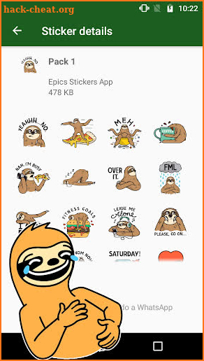 WAstickerApps Sloth Memes Stickers screenshot