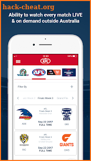 Watch AFL screenshot