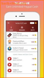Watch2Cash - Free Paypal Cash  & Gift Cards screenshot