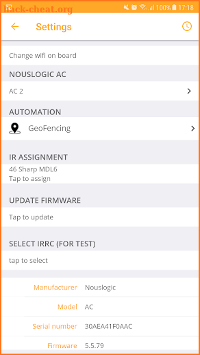 Watchman AC controller screenshot