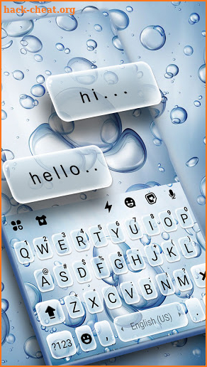 Water Bubbles Keyboard Background screenshot