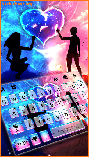 Water Fire Love Keyboard Background screenshot