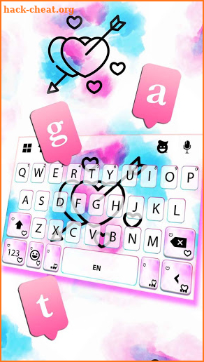 Watercolor Love Arrow Keyboard Theme screenshot