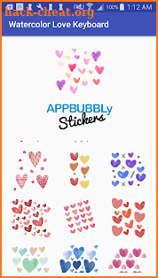 Watercolor Love Heart Keyboard Stickers for Gboard screenshot