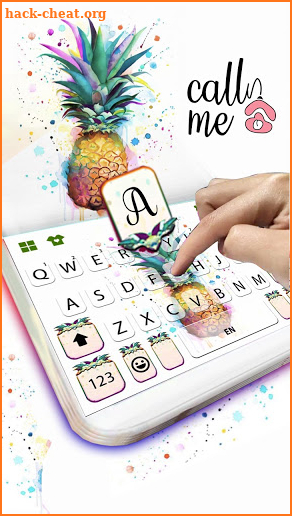 Watercolor Pineapple Keyboard Background screenshot