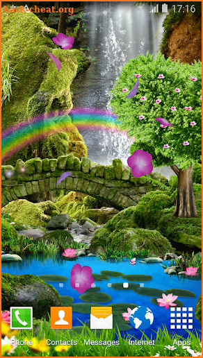 Waterfall Romantic Wallpaper screenshot