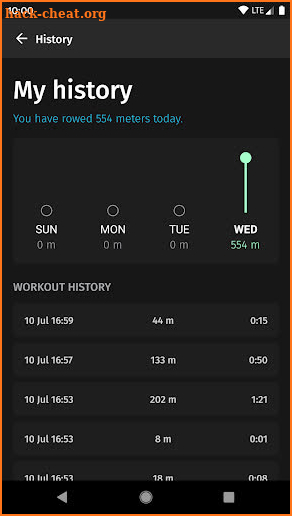 WaterRower Connect screenshot