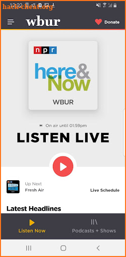 WBUR screenshot