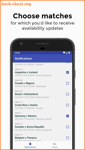 WC Tickets Notifier - FIFA World Cup Russia 2018 screenshot