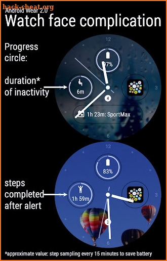 Wear Stand-up Alert +Watchface complication bubble screenshot