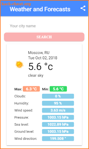 Weather and Forecasts screenshot