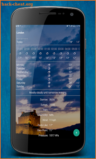 weather apps for android screenshot