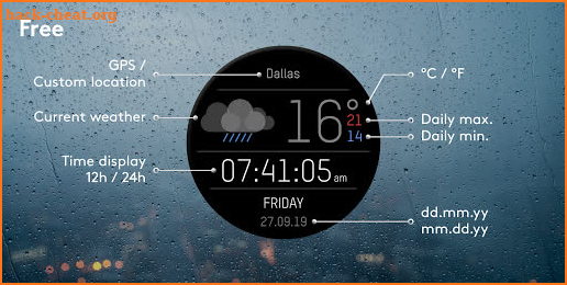 Weather Black Premium Watch Face screenshot