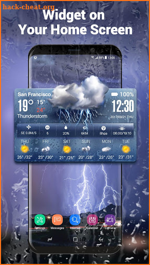 Weather Clock Widget on Homescreen QQ8 R3D3 C5PO screenshot