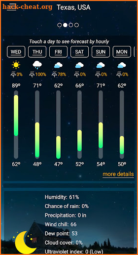 Weather forecast screenshot