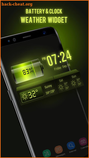 Weather Forecast Widget with Battery and Clock screenshot