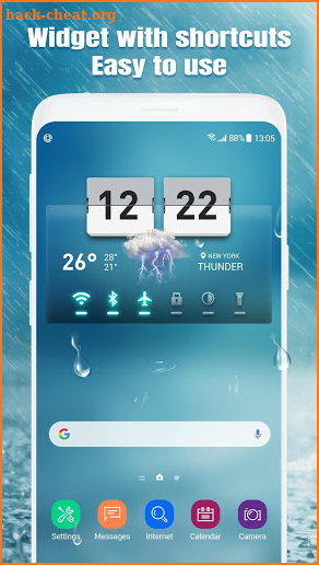 Weather widget with shortcuts screenshot