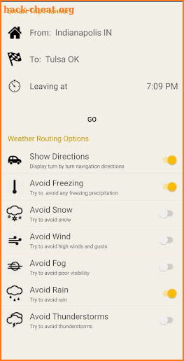 Weatheroutes screenshot