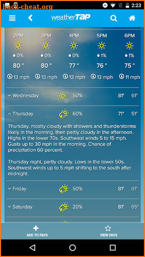 weatherTAP screenshot