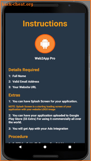 Web2App Pro screenshot