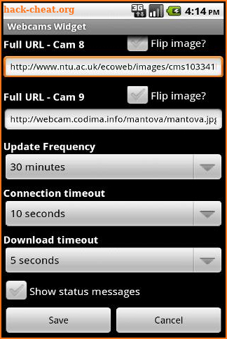 Webcams Widget screenshot