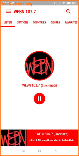 WEBN 102.7 screenshot