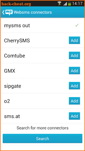 Websms - mysms out Connector screenshot