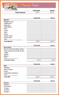 Wedding Budget Tracker screenshot