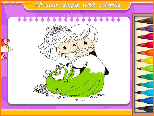 wedding coloring pages screenshot