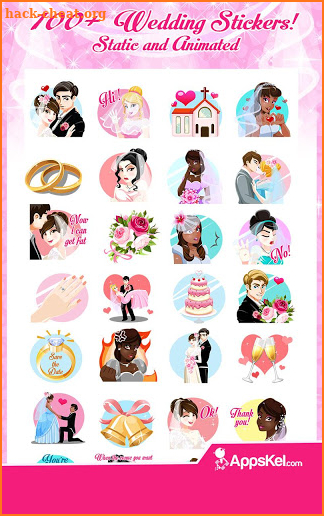 Wedding Emoji Stickers- Bride & Groom Marriage App screenshot